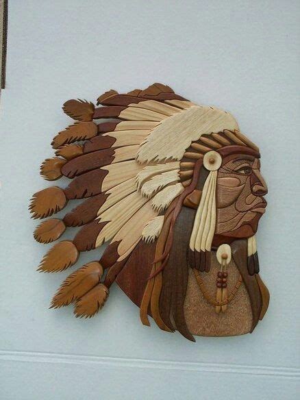 Indian Intarsia Wood Carving Art Bone Carving Wooden Wall Art Wood