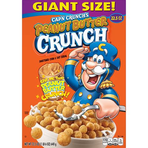 Capn Crunchs Giant Size Peanut Butter Crunch Sweetened Corn And Oat