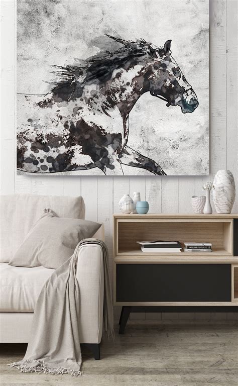 Bay Horse Canvas Art Horse Painting Giclee On Canvas Horse Art