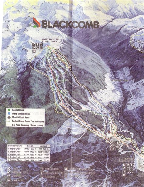 1980 Blackcomb Map Published In 1980 At Whistler Blackcomb Garibaldi