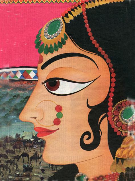 Beauty Indian Face Madhubani Art Madhubani Painting Folk Art Painting