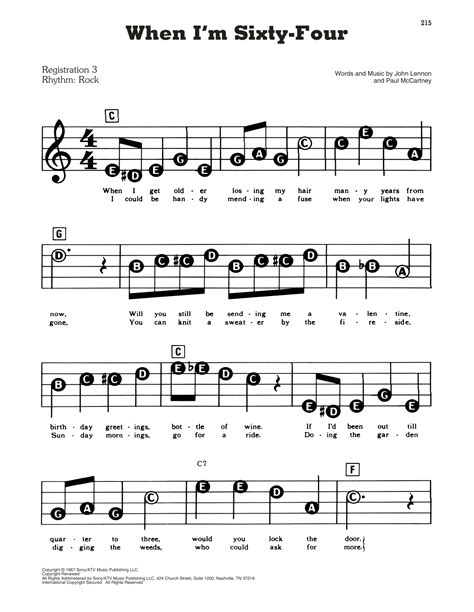 The Beatles When Im Sixty Four Sheet Music Notes Chords In 2021