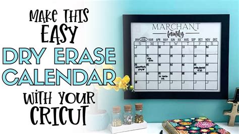 Make This Dry Erase Calendar With Your Cricut Youtube
