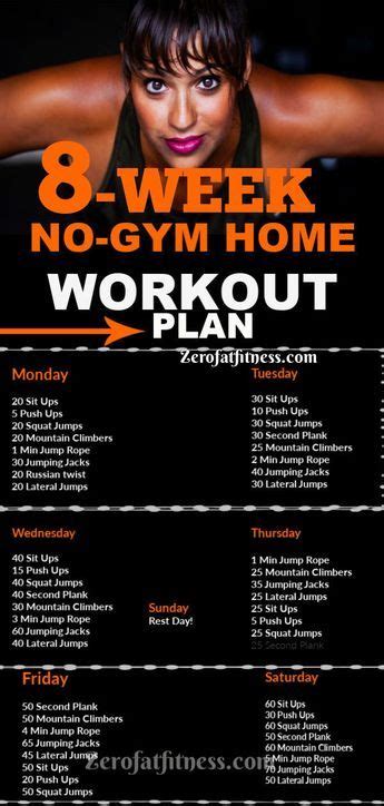 8 week no gym home workout plan for weight loss abs beginner easy full body strength exercise