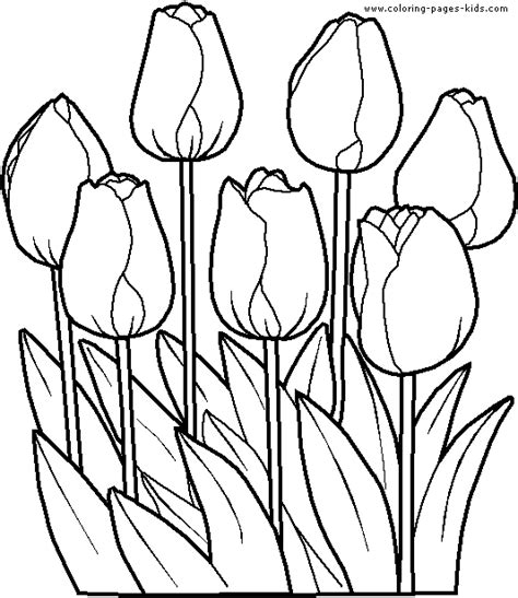 On this page you can see spring pictures to color. Tulips flowers coloring pages and Tulips Crafts : spring ...