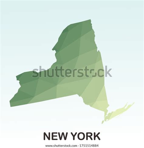 New York States Map Polygonal Geometricgreen Stock Vector Royalty Free