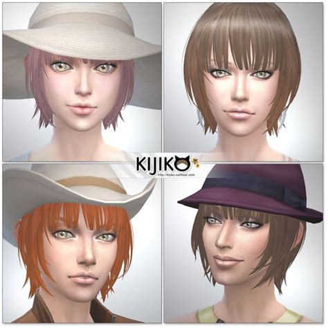 Kijiko Bob With Straight Bangs For Female • Sims 4 Downloads