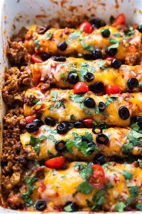 The fat is going to help give flavor to the meat and we are able to drain the grease prior to serving. Easy Ground Beef Enchiladas - Casserole Crissy