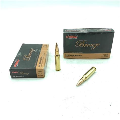 Pmc Bronze 308 Winchester 147 Grain Fmj Bt Ammunition 40 Rounds