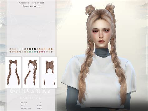 Wings To0718 Playful Braid Hair By Wingssims At Tsr Sims 4 Updates