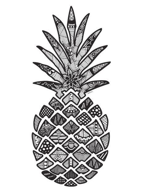 Zentangle Pineapple Coloring Pages Coloring Pages