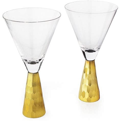 Everly Quinn Set Of 2 Funnell Shaped Cocktail Martini Glasses 8oz By