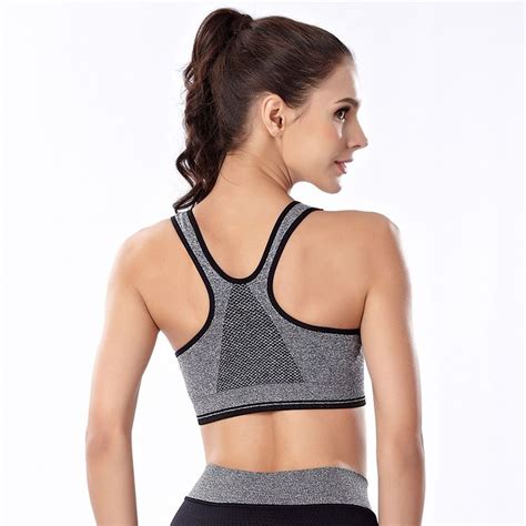 2018 Sexy Women Sport Top For Running Gym Workout Wire Free Front Zipper Fitness Sports Shirt