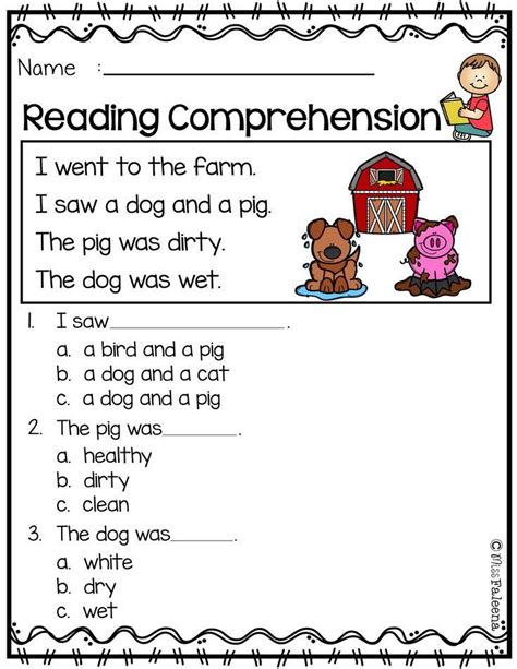 Free Reading Comprehension Reading Comprehension Kindergarten