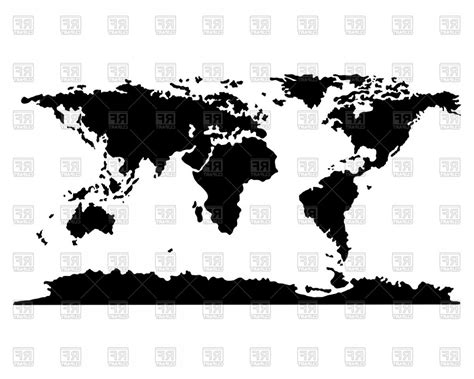World Map Vector Black And White At Collection Of