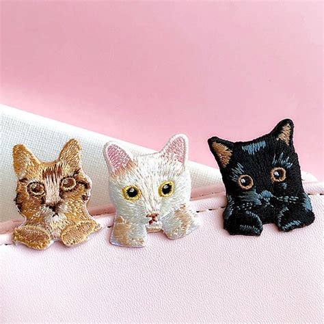 1pcs Small Cat Patch For Clothing Iron On Embroidered Cute Patches