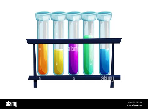 tubes à essai flacons en verre avec liquide dans différentes couleurs dans le style de dessin