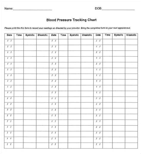 Free Printable Blood Pressure Chart Template Free Printable Templates