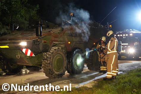 militair voertuig boxer pantservoertuig in brand in havelterberg numeppel