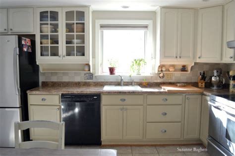 How to refresh oak kitchen cabinets. Millstone and Antique White Kitchen Cabinet Makeover ...