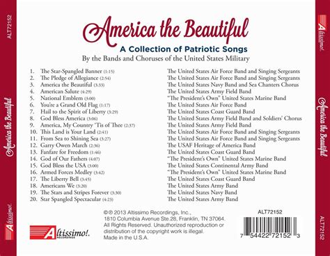 See more ideas about songs, patriotic, american patriotic songs. America the Beautiful: A Collection of Patriotic Songs ...