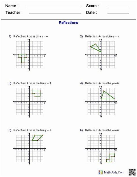 Reflection Maths Worksheet Ks3 Sara Battles Math Worksheets