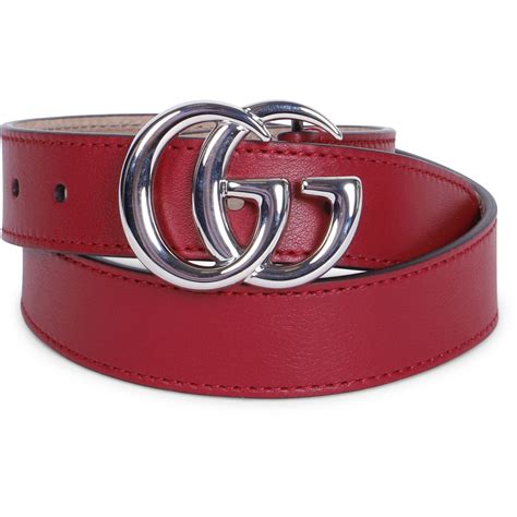 Gucci Classic Gg Leather Belt In Red Bambinifashioncom