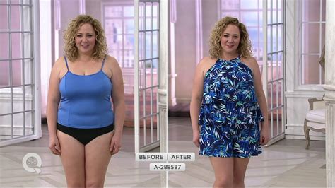 Fit 4 U Hi Neck Double Tiered Romper Swimsuit On Qvc Youtube