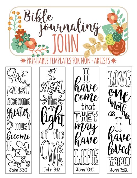 John 4 Bible Journaling Printable Templates Illustrated Christian