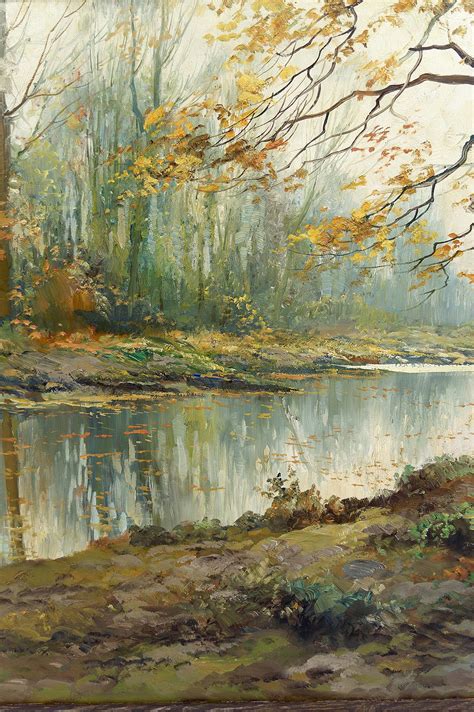 Autumn Landscape Impressionist Painting By Kees Terlouw France Circa
