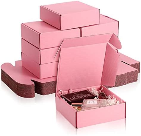 35 Pieces 6 X 6 X 2 Inch Pink Shipping Boxes Pink Packaging Boxes