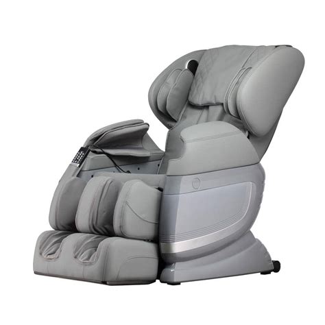 Lifesmart Deluxe Gray Faux Leather Zero Gravity 2d Massage Chair With Bluetooth Speakers Lc3200