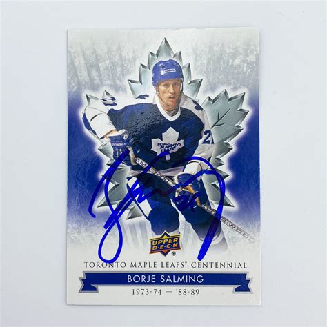 Borje Salming Autographed Toronto Maple Leafs Centennial Hockey Card