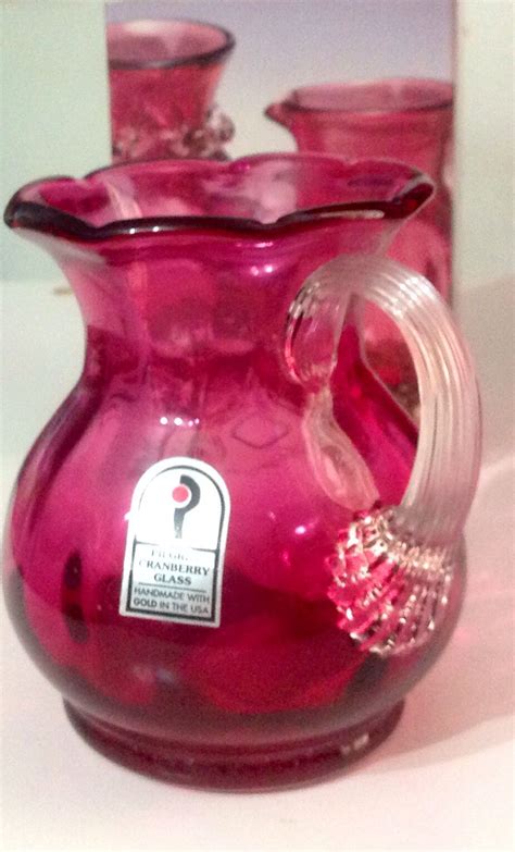 This Is A Small Cranberry Glass Pitcher Made By Pilgrim Glass Company It Is Part Of The Quincy