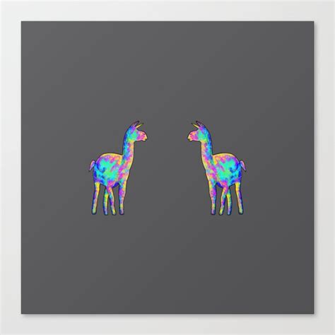 Neon Llama Canvas Print By Jwillart Society6