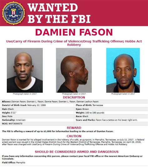 fbi seeking the public s assistance in locating fugitive damien fason — fbi