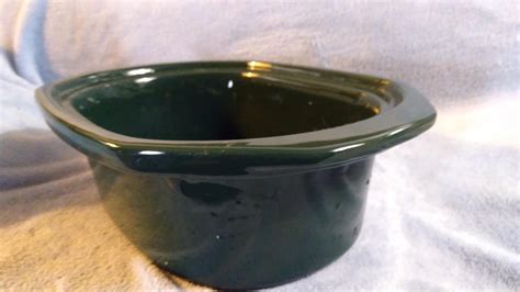 Rival 3751 crock pot replacement stoneware ceramic 4. Vintage 4 1/2 Qt Replacement Dark Forest Green Oblong ...