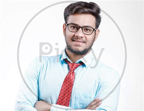 Image Of Young Indian College Student Indian Male Model On White