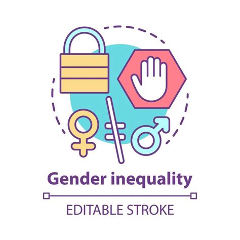 Icono Del Concepto De Desigualdad De Género Ilustración De Línea Fina De Idea De Discriminación