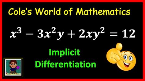 Implicit Differentiation X X Y Xy Calculus Youtube