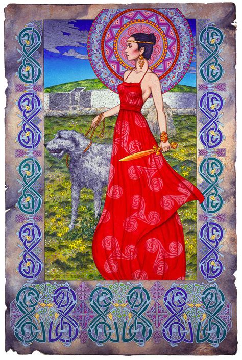 Irish Celtic Fantasy Art Print Boann Bru Na Boinne Painting By Jim