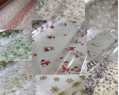 Christmas Cellophane Wrap Assorted Designs 80cm Wide 5 10 Etsy
