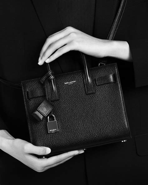 Saintlaurent Classic Nano Sac De Jour Bag In Black Grained Leather