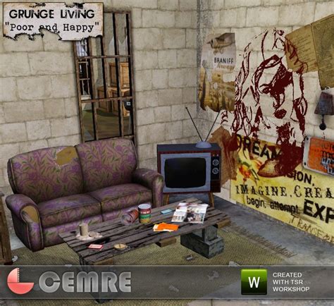 Cemres Grunge Living Poor And Happy Sims 4 Cc Furniture Sims 3