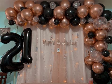 Rose Gold And Black Color Theme 21st Birthday Party 🖤💖 Gold Theme