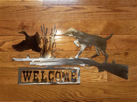 Colored Duck Hunting Welcome Sign Metal Wall Art Home Decor Etsy