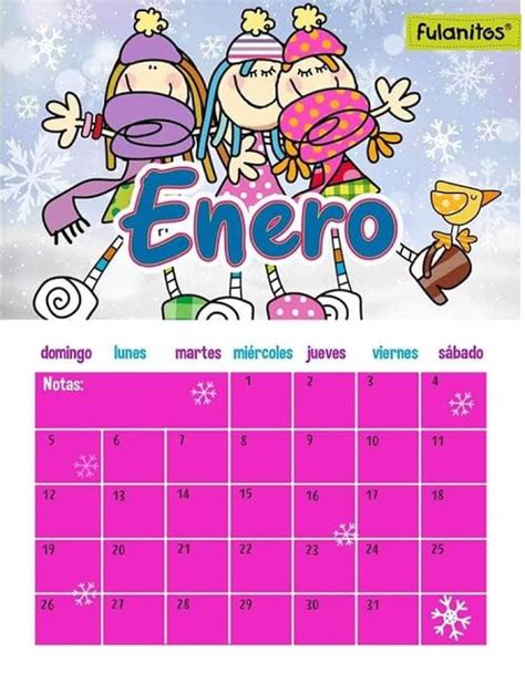 Tareitas CALENDARIO ENERO Calendario Enero Calendario Calendario Preescolar