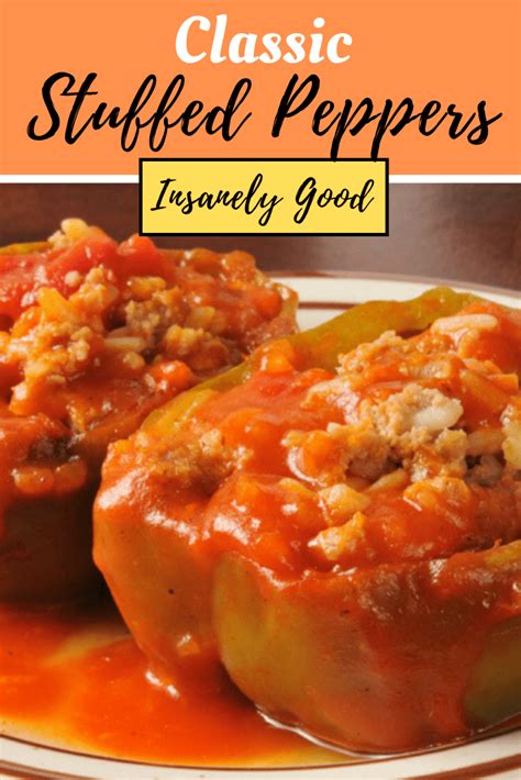 Stuffed Bell Peppers Are A Classic Comfort Food With Rice Ground Beef