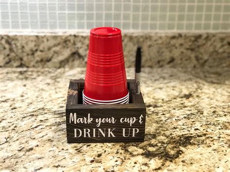 Mark Your Cup And Drink Up Solo Cup Holder With Marker Etsy In 2020