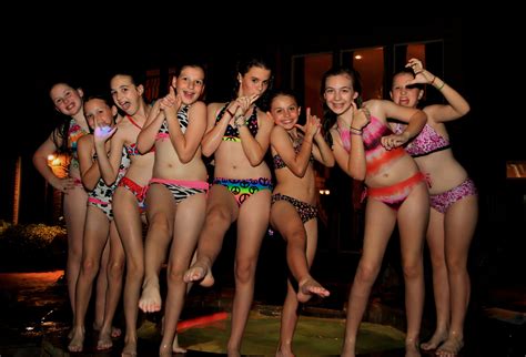 Group Of Girls Pool Party Bikini